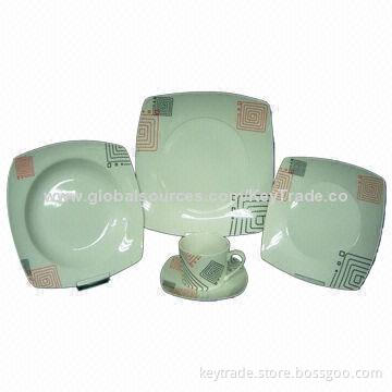 20pcs Dinner Set in Square Shape, with Decal